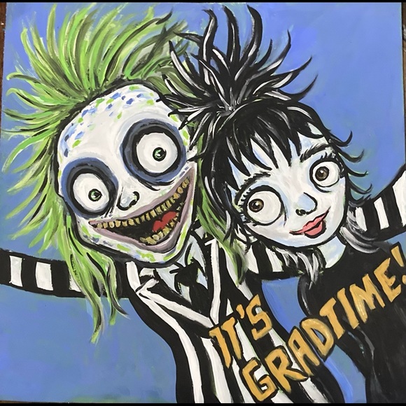 Beetlejuice & Lydia “it’s gradtime”Graduation Cap Topper - Picture 2 of 4